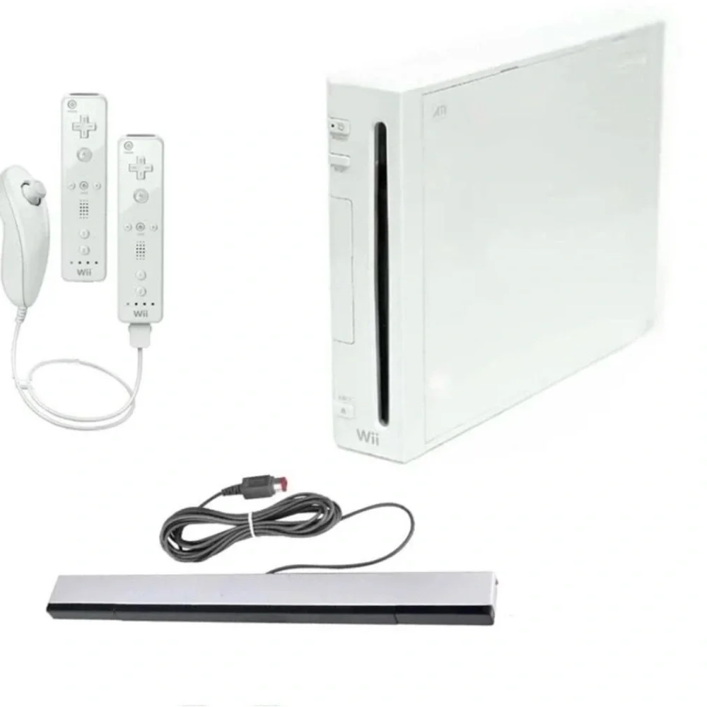 Nintendo Console with White and Gray Accessories